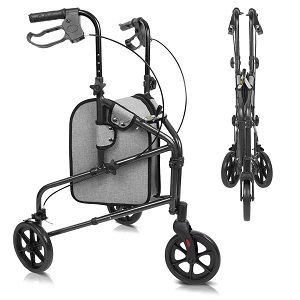 Vive 3 Wheel Rollator Walker Black