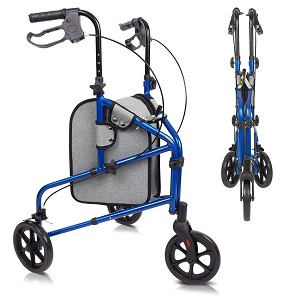 Vive 3 Wheel Walker Rollator Blue