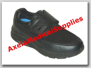 InStride LaJolla Mens Diabetic Shoes Black Leather/Lycra