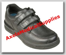 InStride Durango Mens Diabetic Shoes Black Leather Strap