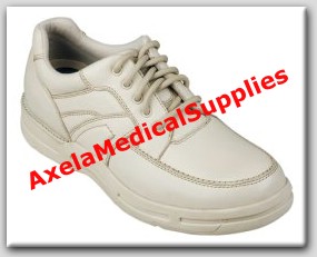 InStride Dakota Mens Diabetic Shoes Off White Leather Lace