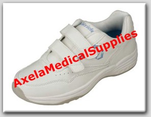 InStride Monterey Mens Diabetic Shoes White Leather Strap