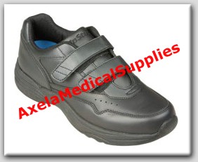 InStride Monterey Mens Diabetic Shoes Black Leather Strap