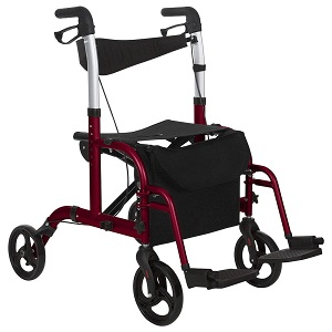 Vive Wheelchair Rollator Red
