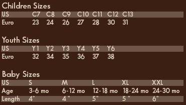 Lamo Footwear Size Chart