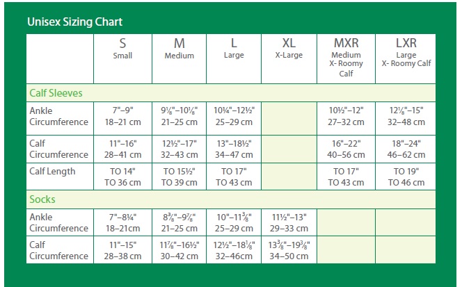 Dr Comfort Size Chart